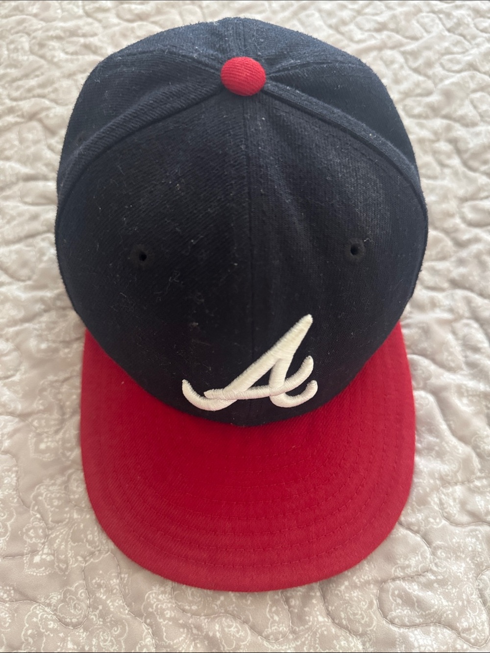 New Era Kids Navy & Red Baseball Cap with White 'A' Logo